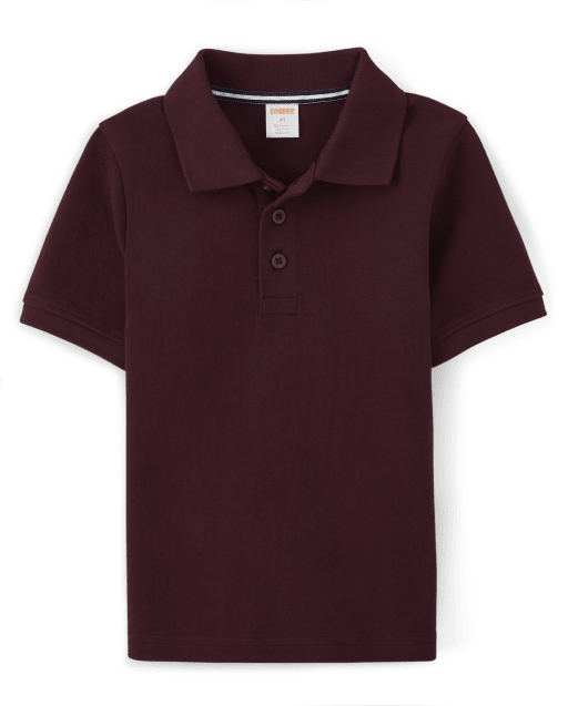 Boys Short Sleeve Polo Shirt Uniform DEEP MAROON Gymboree