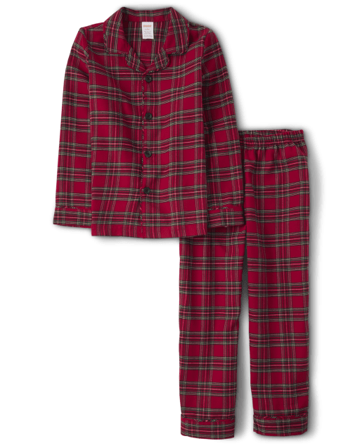 Unisex Kids Matching Family Long Sleeve Plaid Flannel Pajamas - Gymmies