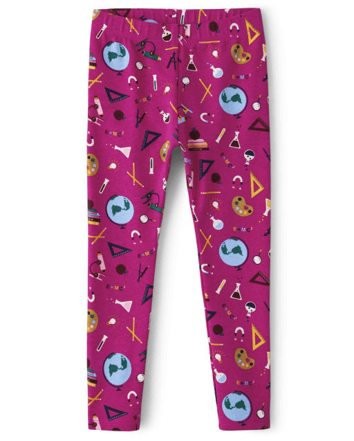 Gymboree Girls 7 pastel periwinkle lettuce-edged cotton knit leggings APRES  SKI