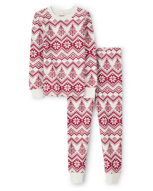 Unisex Matching Family Long Sleeve Christmas Fairisle Snug Fit Cotton  Pajamas - Gymmies
