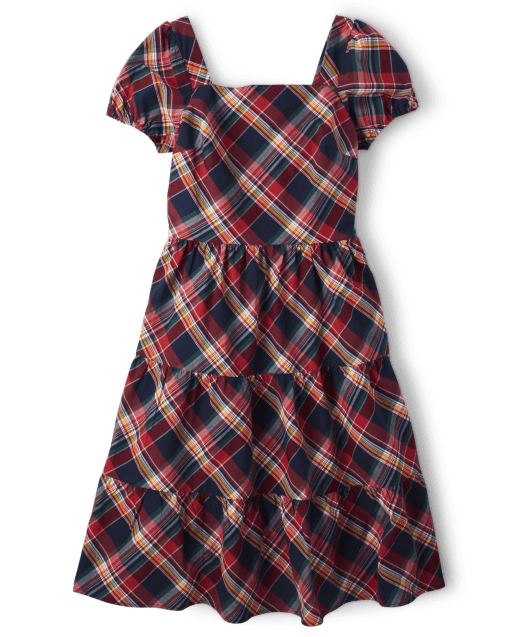Baby Girls Matching Family Sleeveless Plaid Poplin Woven Babydoll Dress -  Apple Orchard