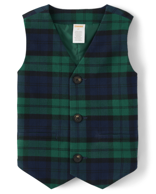 Boys Sleeveless Plaid Vest Nutcracker Gymboree PARK BENCH GREEN
