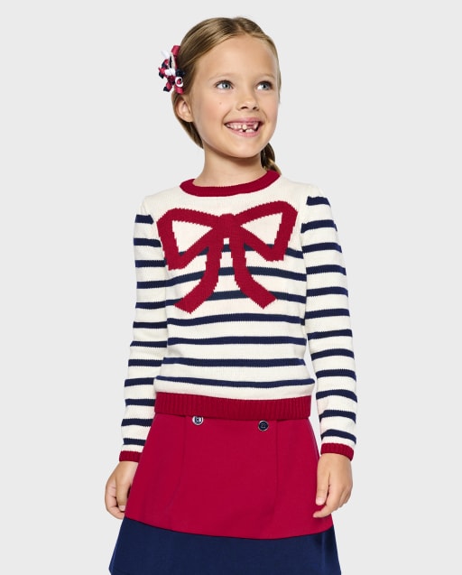 Girls Zolee Cashmere Bow Pullover