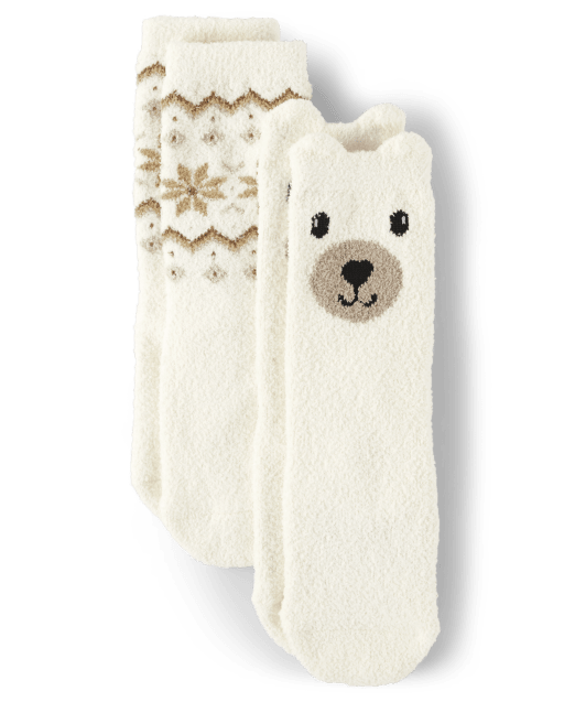 Unisex Polar Bear And Fairisle Cozy Socks 2-Pack | Gymboree - HALO WHITE