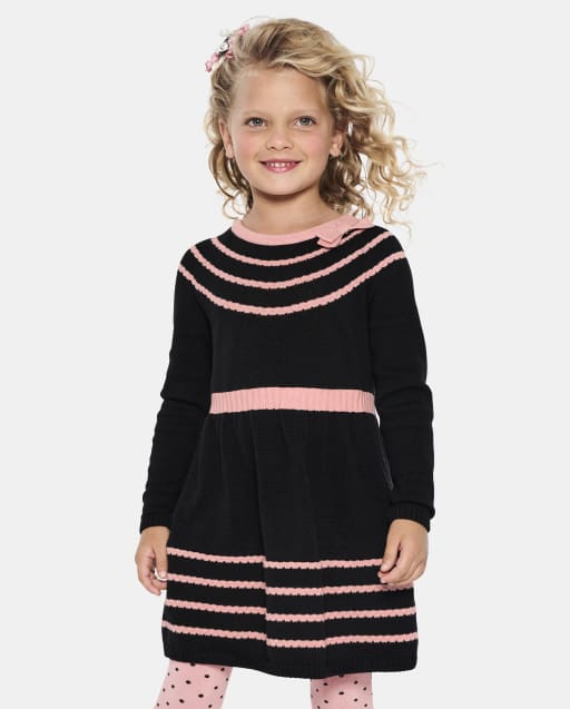 Girls black top sweater dress