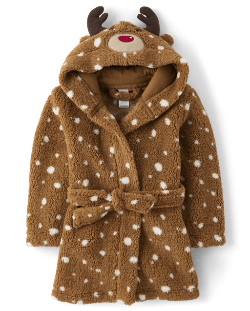 Teddy Bear Hooded Bathrobe Fuzzy Warm Hooded Lounge - Temu