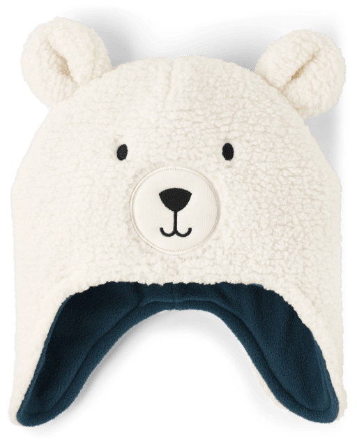 NWT Gymboree White SNOW BEAR Lined WINTER HAT Size 0-3 mo / 3-6 mo / 6-12  mo