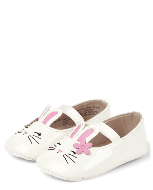 Baby Girls Bunny Ballet Flats Spring Celebrations WHITE Gymboree