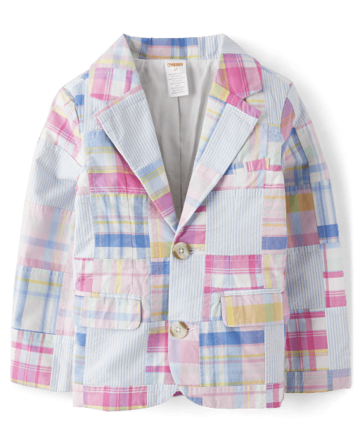 Boys Long Sleeve Plaid Madras Poplin Blazer Spring Celebrations DAYBREAK The Children s Place