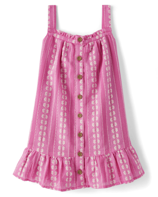Robe Fille Gymboree Rouge Cerise à Volants - Taille 4 (enfant) - Occasion Très Bon état