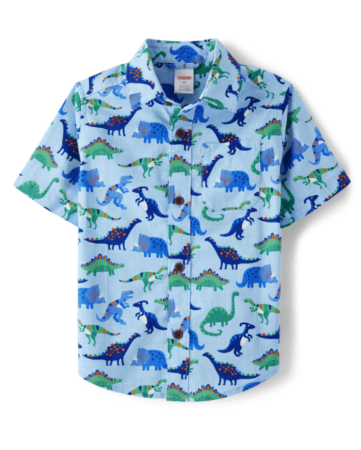 Chemise Manches Courtes Gymboree Garçon – Bleu Marine, Taille 4 – 100% Coton
