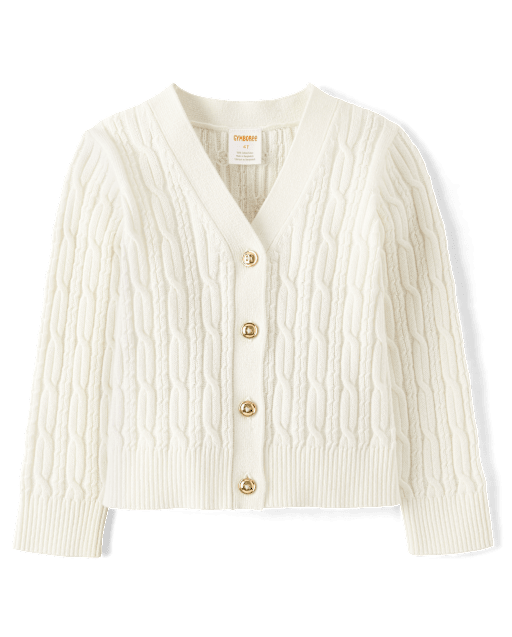 Girls Cable Knit Cardigan Little Essentials Bunnys tail