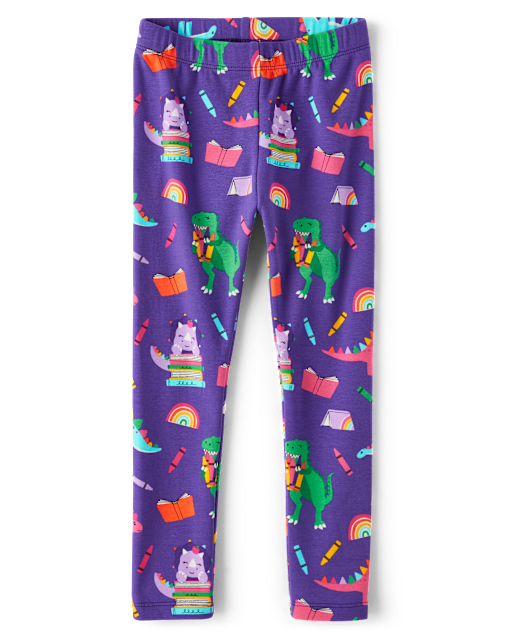 Girls Dino Print Leggings Classroom Cutie PURPLERAIN Gymboree