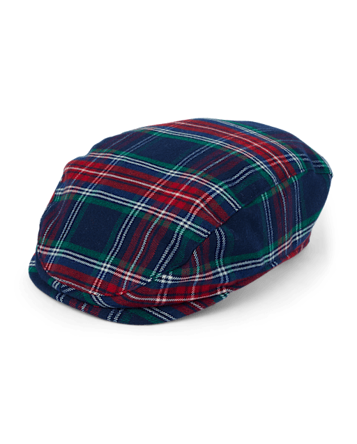 Boys Plaid Newsboy Hat - Royal Christmas - BLUE | Gymboree