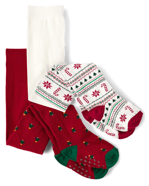 Girls Christmas Tights 2 Pack Holiday Express MULTI CLR Gymboree CA
