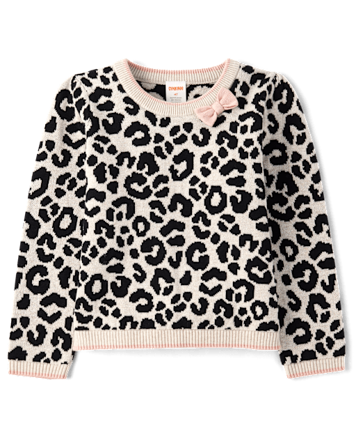 Girls leopard print jumper store