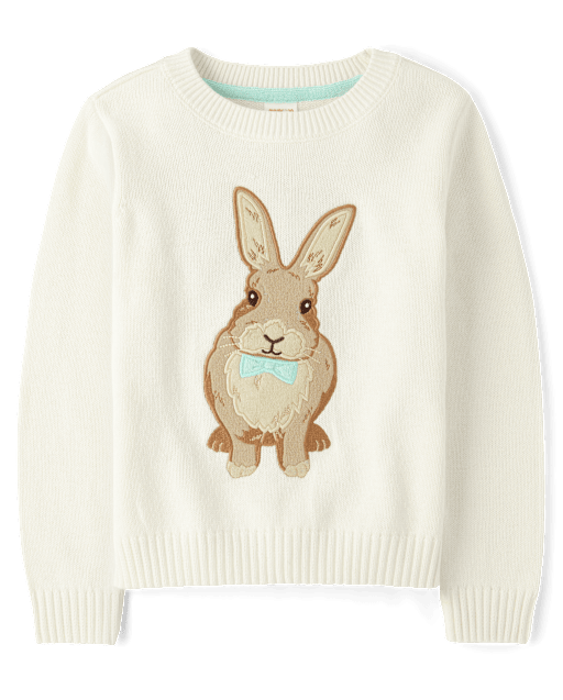 スキー BOGEN RABBIT pullover Boys Long Sleeve Embroidered Bunny Sweater - Spring Celebrations