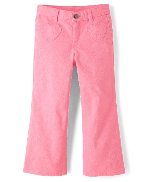 Girls Heart Wide Leg Pants - Little Essentials - PINK | Gymboree
