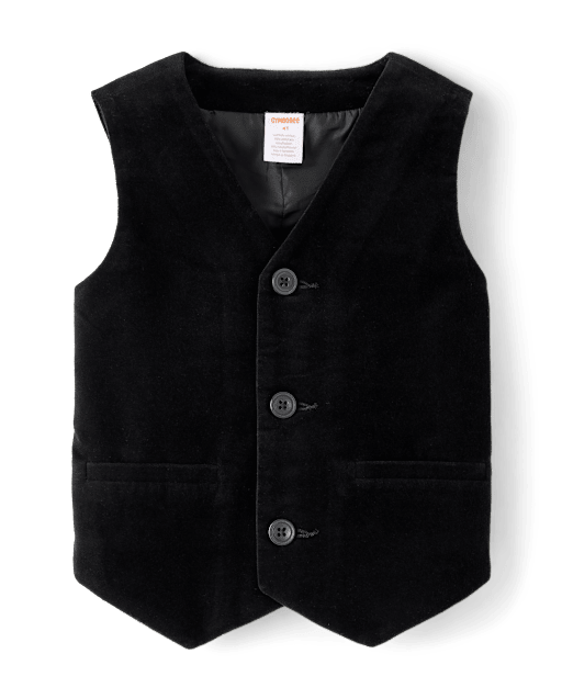 Boys Sleeveless Velvet Vest - Royal Christmas - BLACK | Gymboree