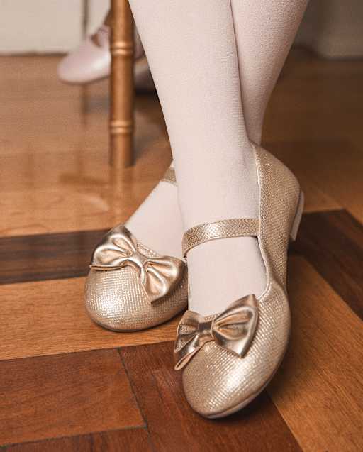 Bow Glitter Ballet Flats For Toddlers Girls Sequin Bow Ballet