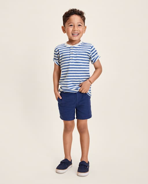 boys linen dress shorts Mayoral Linen Dress Shorts in Stripes Stripes / 8