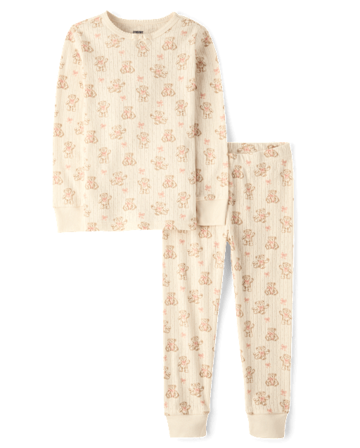 Print Snug Fit Pointelle Pajamas
