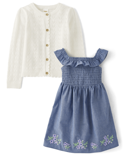 Gymboree, Girls Cable Knit Cardigan - Uniform In Blue, Size 2T, 100%  Combed Cotton