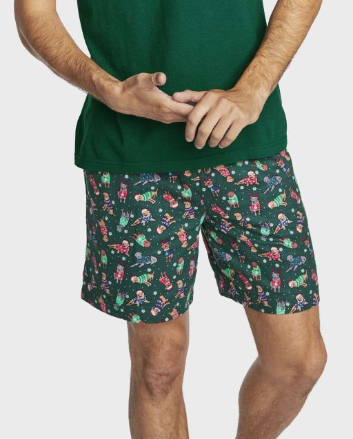 Christmas pajama shorts mens shop