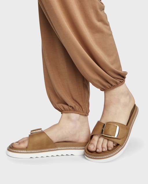 Slides with buckle hot sale