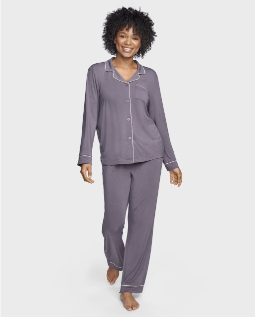  Kids Long Sleeve Modal Sleepwear Pajamas 2pcs Set  Modalraglan Pink S