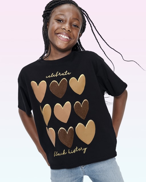 Teen Girls Short Sleeve Black History Oversized Tee - BLACK | The
