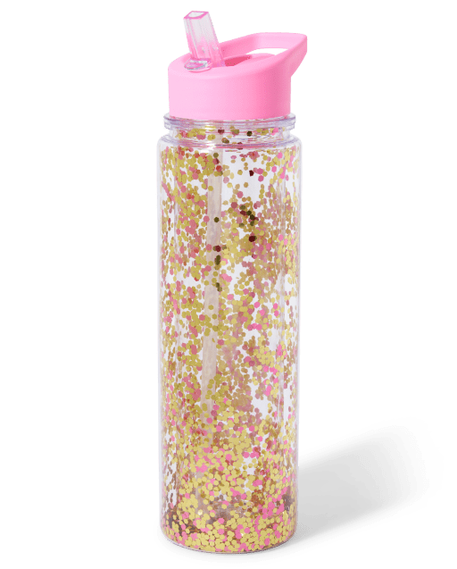 JOUDOO Candy Color 420ML Water Bottle for Girls Cute Star Sequin
