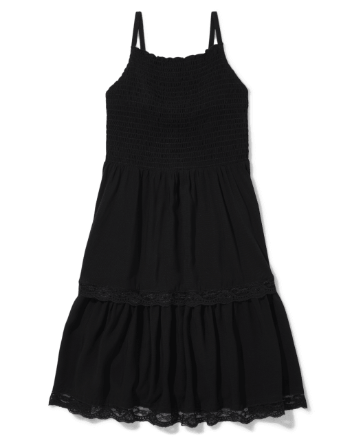 Teen Girls Sleeveless Woven Smocked Dress The Children's Place BLACK