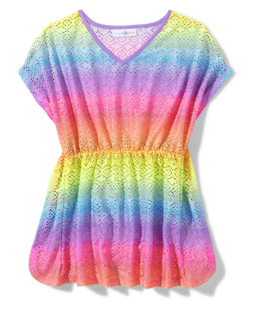 Tween Girls Short Sleeve Crochet Lace Swim Cover Up MULTI The Children s Place