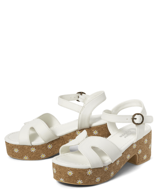White daisy sandals discount