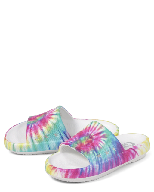 Tie dye diamond slides sales