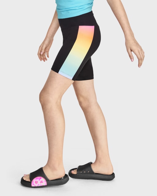 Rainbow stripe cycling shorts hot sale