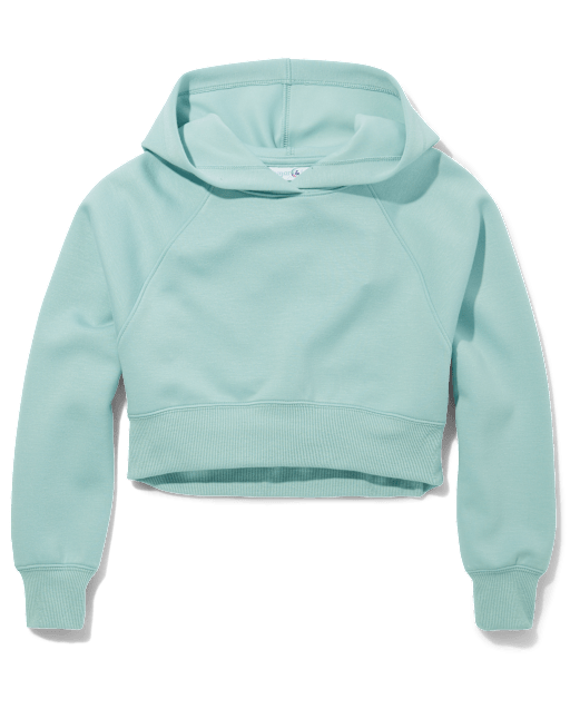 Teal crop hoodie discount