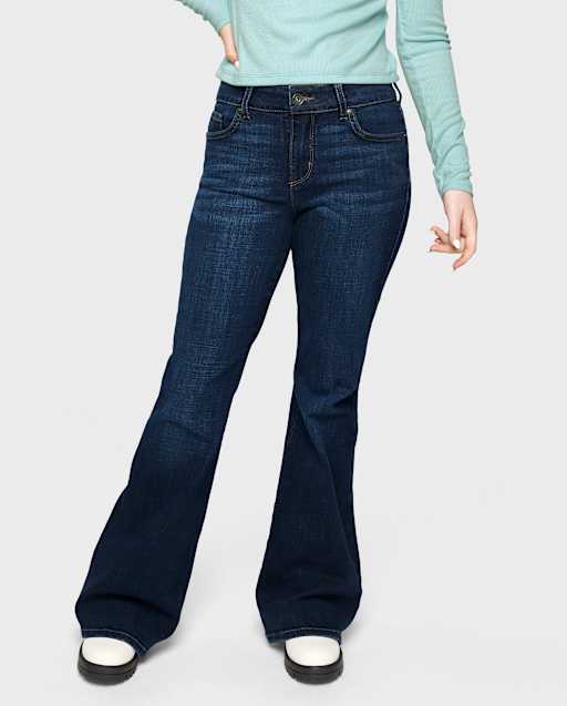 Rare 2000’s NCFM 3D Multi-Pocket Flare Tween Girls Flap Pocket Super Flare Jeans - BLUE | The
