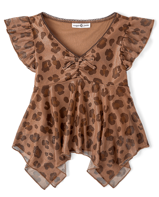 トップス melon&marron. Tween Girls Short Sleeve Mesh Asymmetrical Top - MULTI | The