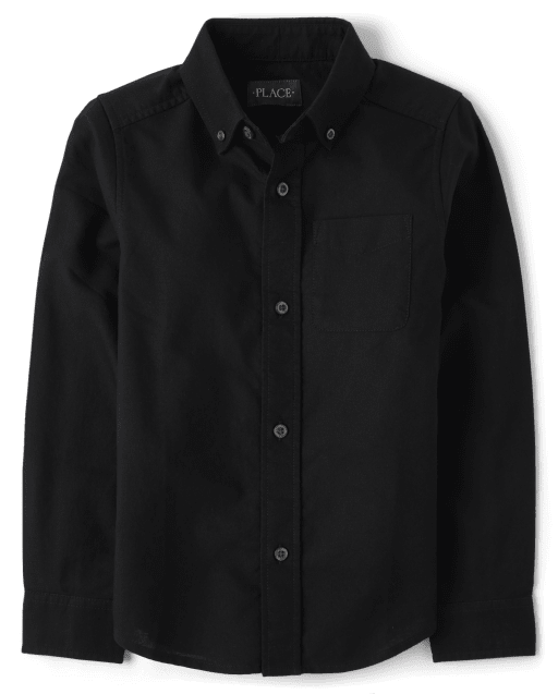 boys black dress shirt