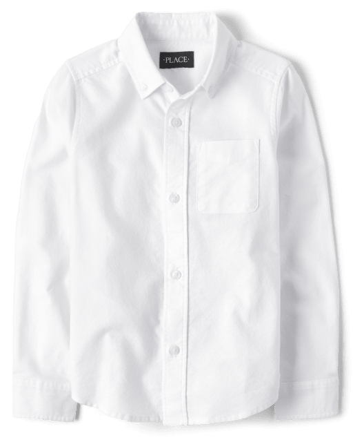 Boys Uniform Long Sleeve Regular Oxford Button Down Shirt