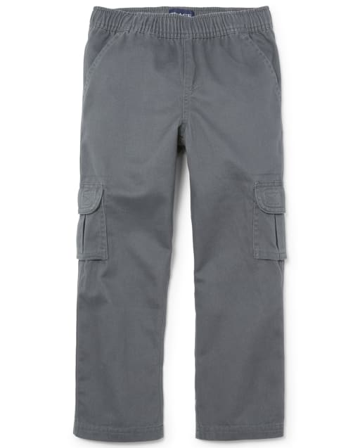 Pantalones chinos tipo cargo de uniforme tejido para niños The
