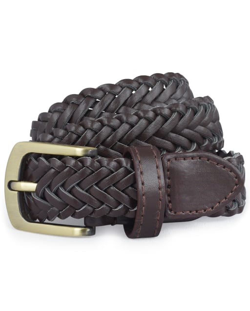 Brown Leather Braided Belt (1″ Wide) – Highlands Uniforms
