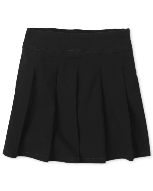 Girls Uniform Twill Woven Pleated Skort - BLACK | The Children's Place