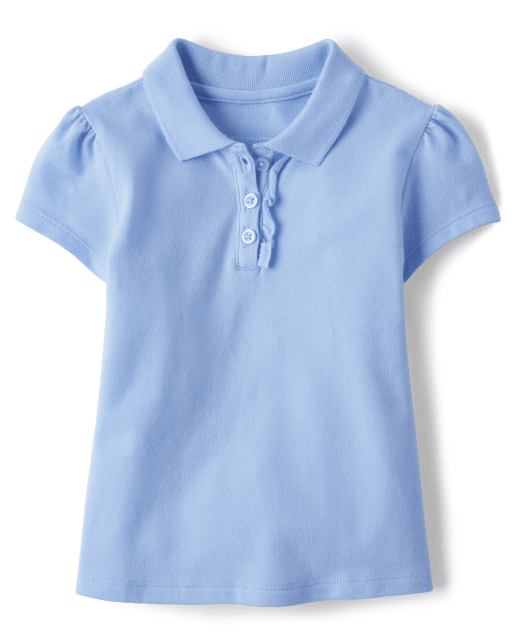 The Children's Place Girls Short Sleeve Ruffle Pique Polo