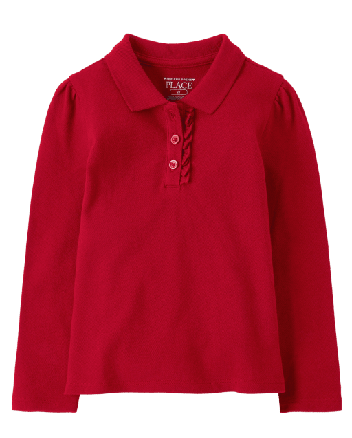 Toddler girl long online sleeve polo shirts