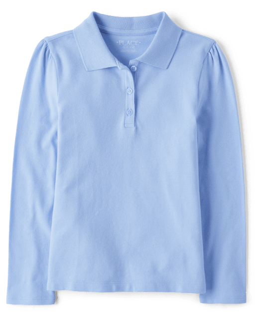 Girls long sleeve uniform polo shop