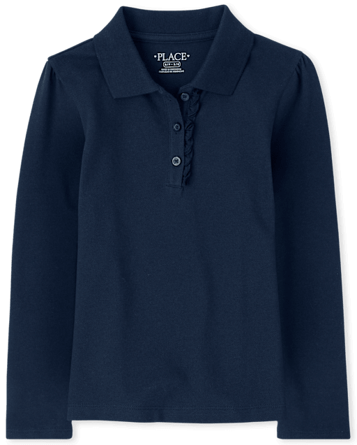 Navy blue polo shirt on sale girls