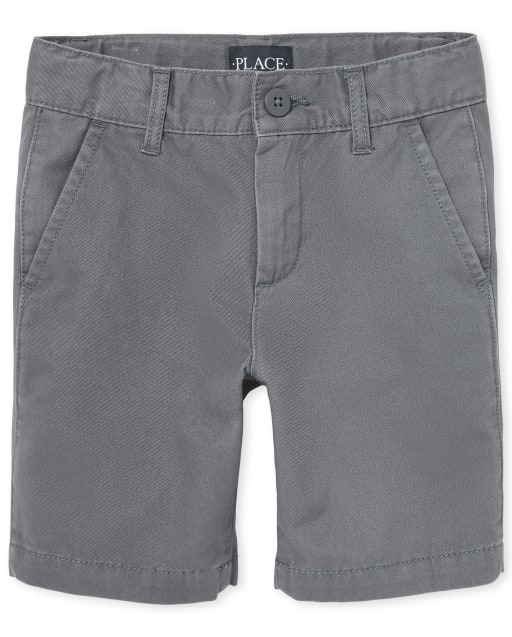 Boys Uniform Woven Chino Shorts - GRAY | The Children's Place